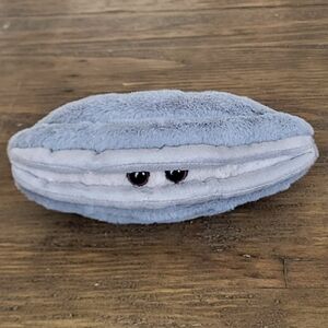 Plush Clam Toy in Light Blue and White - Soft Sea Creature Plush